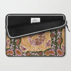 Rooster Painting in Forest Green - Folk Art Style Laptop Sleeve Gallery Image 2
