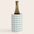 Clovers XXIX Teal Green Botanical Pattern Wine Chiller Gallery Image 1