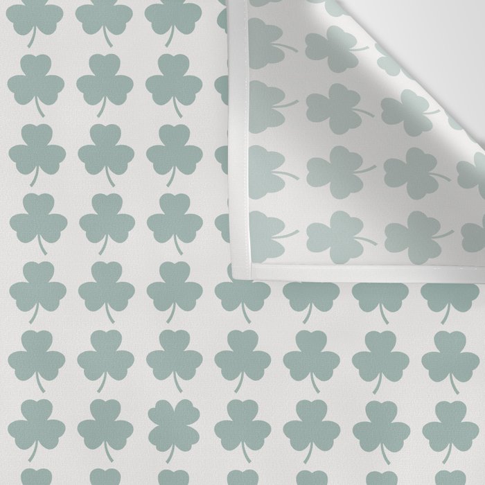 Clovers XXIX Teal Green Botanical Pattern Wall Tapestry Gallery Image 3