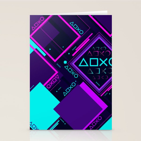 Neon Geometric Vaporwave Stationery Card Gallery Image 2