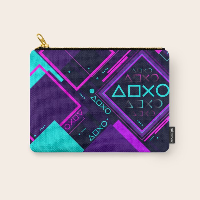 Neon Geometric Vaporwave Carry All Pouch Gallery Image 1