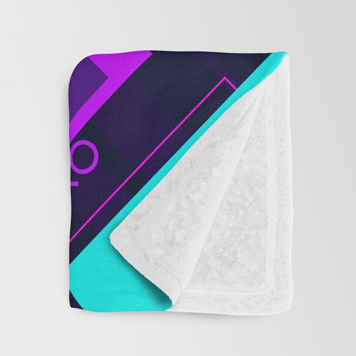Neon Geometric Vaporwave Throw Blanket Gallery Image 3