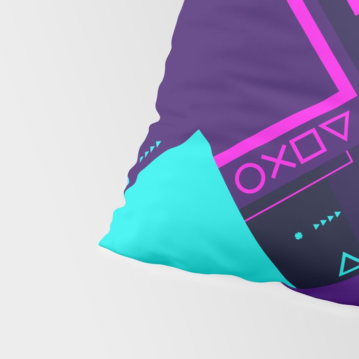 Neon Geometric Vaporwave Pillow Sham Gallery Image 4