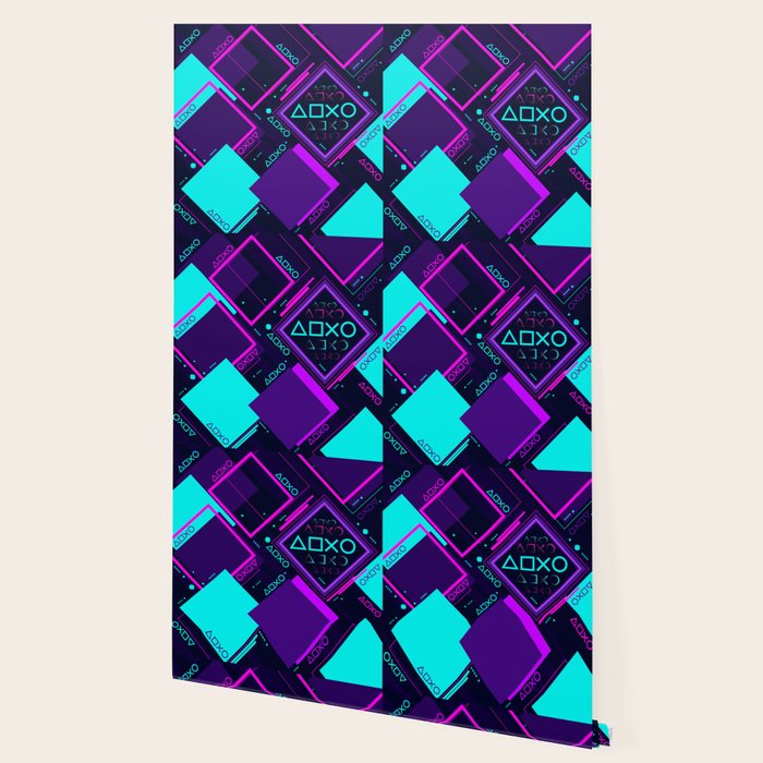 Neon Geometric Vaporwave Wallpaper Gallery Image 2