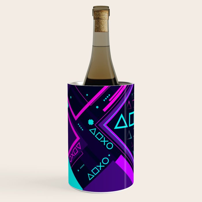 Neon Geometric Vaporwave Wine Chiller Gallery Image 1