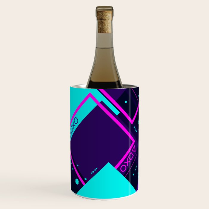 Neon Geometric Vaporwave Wine Chiller Gallery Image 2