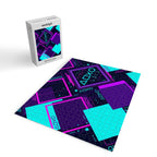 Neon Geometric Vaporwave Jigsaw Puzzle Gallery Image 2