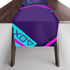 Neon Geometric Vaporwave Table Runner Gallery Image 1