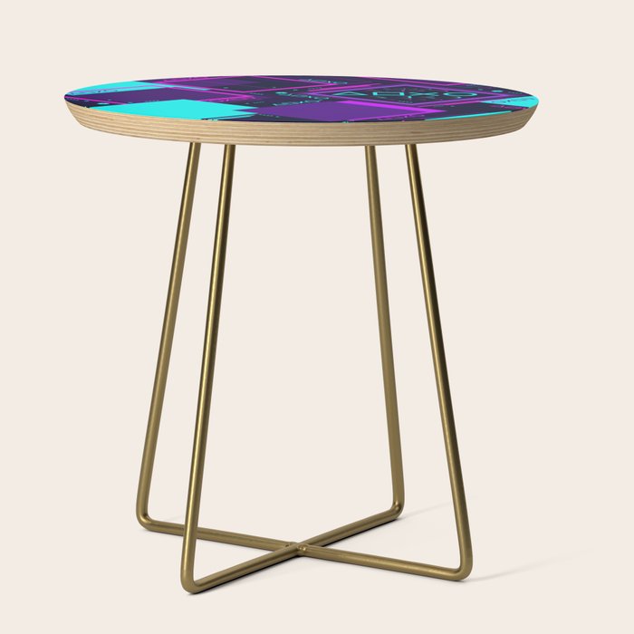 Neon Geometric Vaporwave Side Table Gallery Image 1
