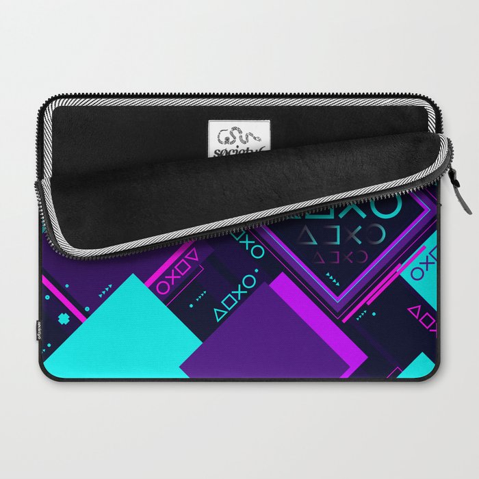 Neon Geometric Vaporwave Laptop Sleeve Gallery Image 2