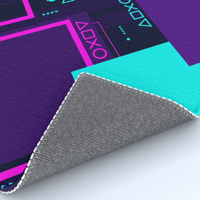 Neon Geometric Vaporwave Rug Gallery Image 4
