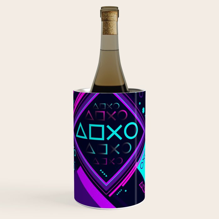 Neon Geometric Vaporwave Wine Chiller Gallery Image 3