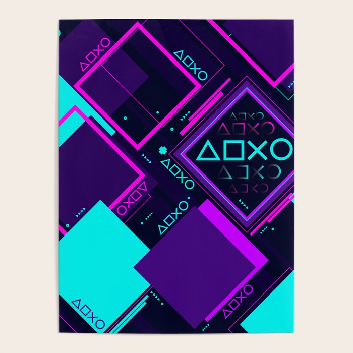 Neon Geometric Vaporwave Poster Gallery Image 4