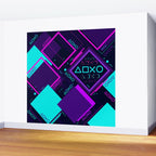 Neon Geometric Vaporwave Wall Mural Gallery Image 2