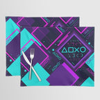 Neon Geometric Vaporwave Placemat Gallery Image 1