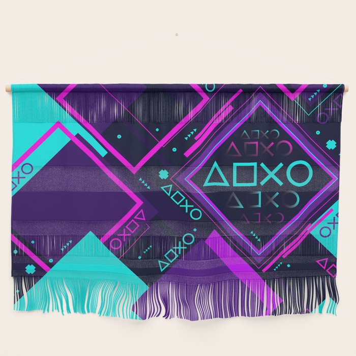 Neon Geometric Vaporwave Wall Hanging
