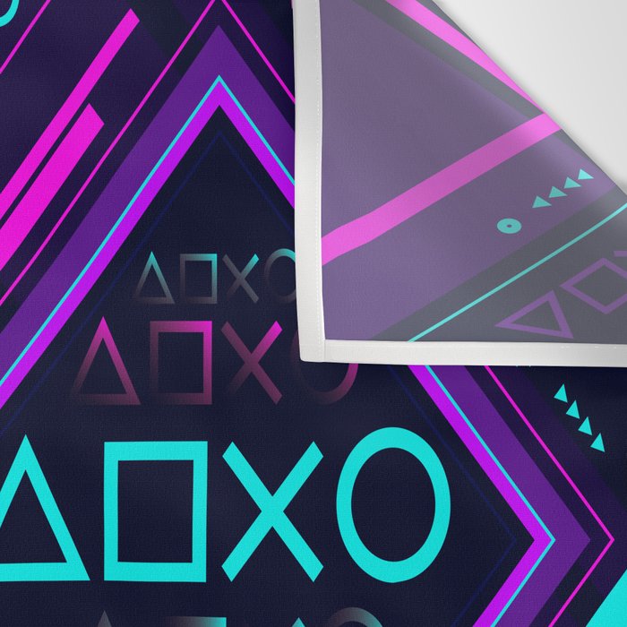 Neon Geometric Vaporwave Wall Tapestry Gallery Image 3