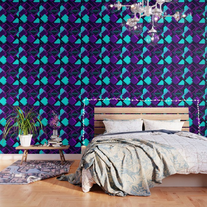 Neon Geometric Vaporwave Wallpaper Gallery Image 3
