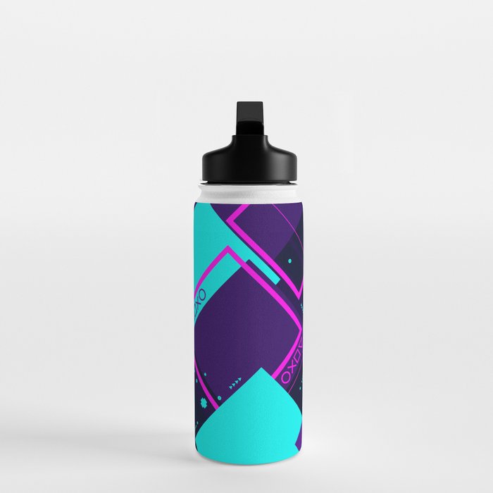 Neon Geometric Vaporwave Water Bottle Gallery Image 3