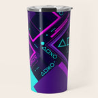 Neon Geometric Vaporwave Travel Mug Gallery Image 1