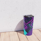 Neon Geometric Vaporwave Travel Mug Gallery Image 4