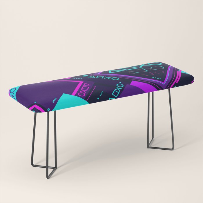 Neon Geometric Vaporwave Bench Gallery Image 1