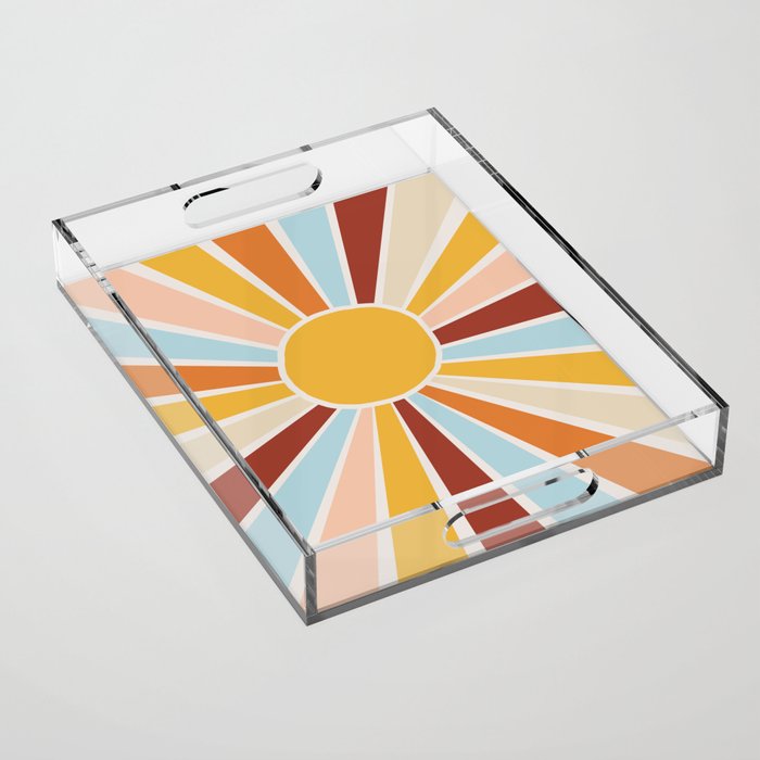 Retro Sunrise Acrylic Tray Gallery Image 1