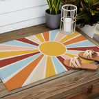 Retro Sunrise Outdoor Rug Gallery Image 2