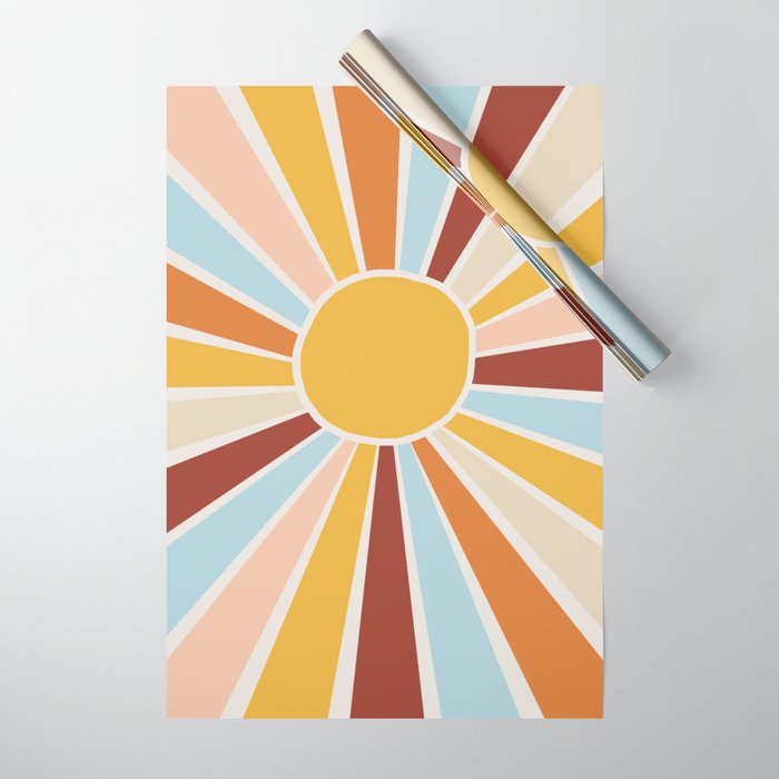 Retro Sunrise Wrapping Paper Gallery Image 1