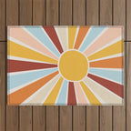 Retro Sunrise Outdoor Rug Gallery Image 1