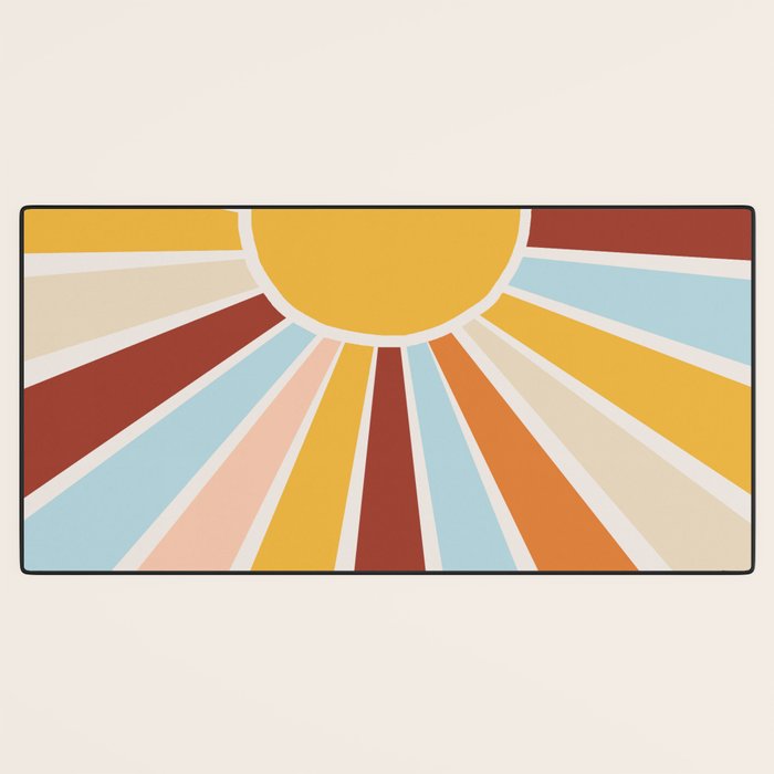 Retro Sunrise Desk Mat Gallery Image 3