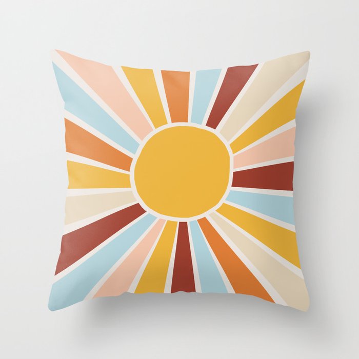 Retro Sunrise Throw Pillow Gallery Image 6