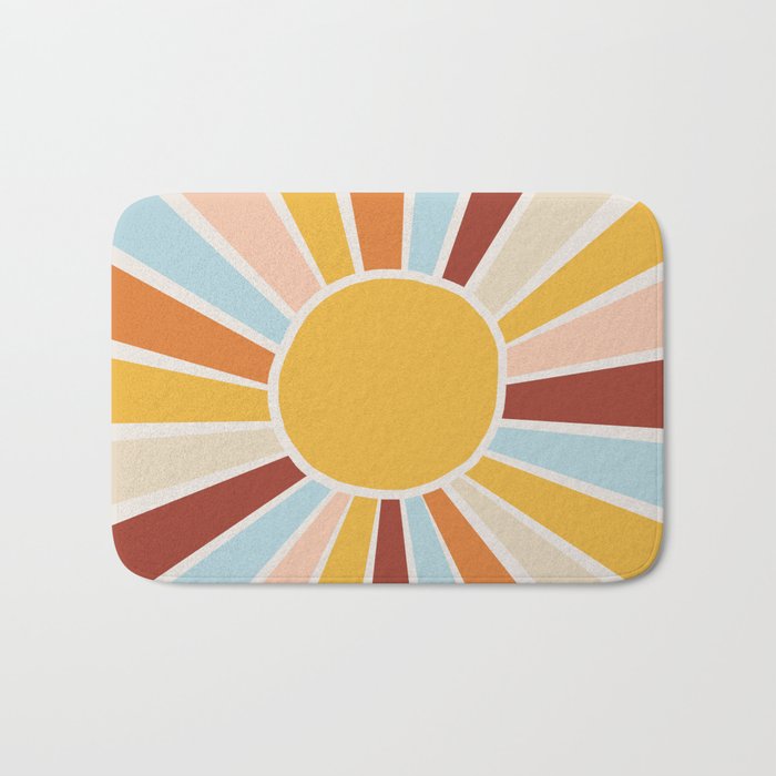 Retro Sunrise Bath Mat Gallery Image 1