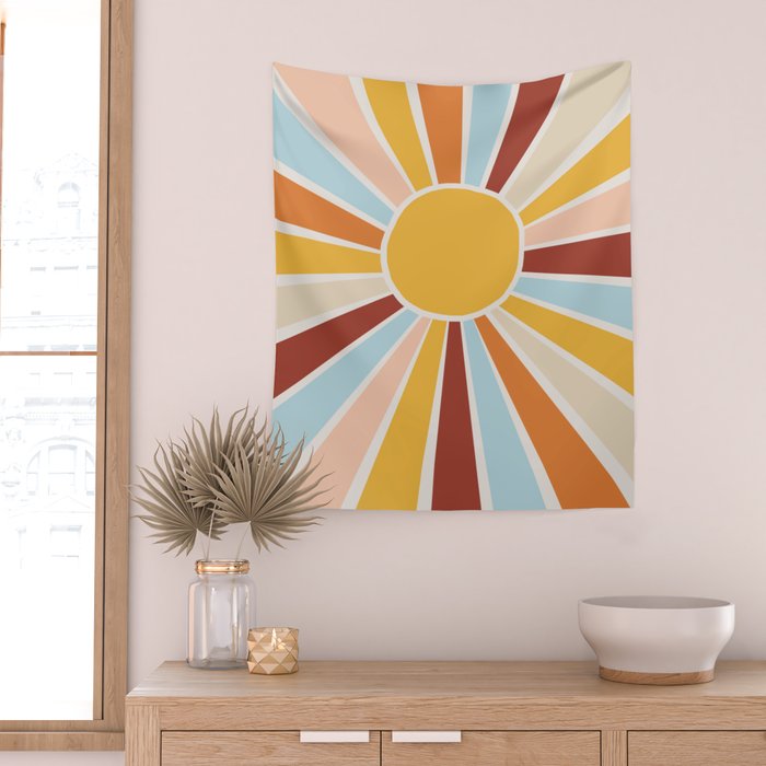 Retro Sunrise Wall Tapestry Gallery Image 2
