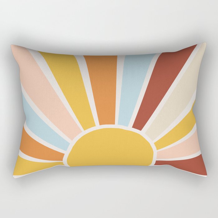 Retro Sunrise Rectangular Pillow Gallery Image 2