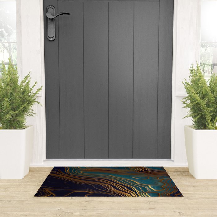 Peacock Ocean Welcome Mat Gallery Image 3