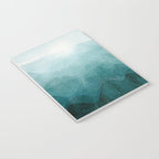 Sunrise in the mountains, dawn, teal, abstract watercolor Notebook Gallery Image 3