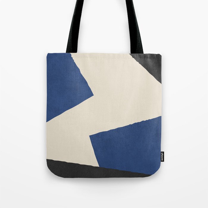 Graphic Edge Shapes - Bleu Navy Tote Bag Gallery Image 1