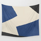 Graphic Edge Shapes - Bleu Navy Wall Tapestry Gallery Image 4