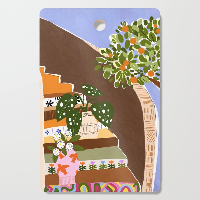 Orange Tree Blue Sky Cutting Board Gallery Image 1