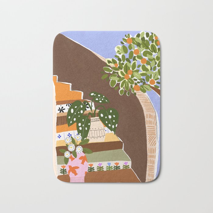 Orange Tree Blue Sky Bath Mat Gallery Image 1