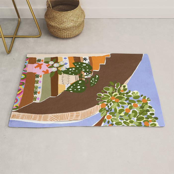 Orange Tree Blue Sky Rug Gallery Image 1