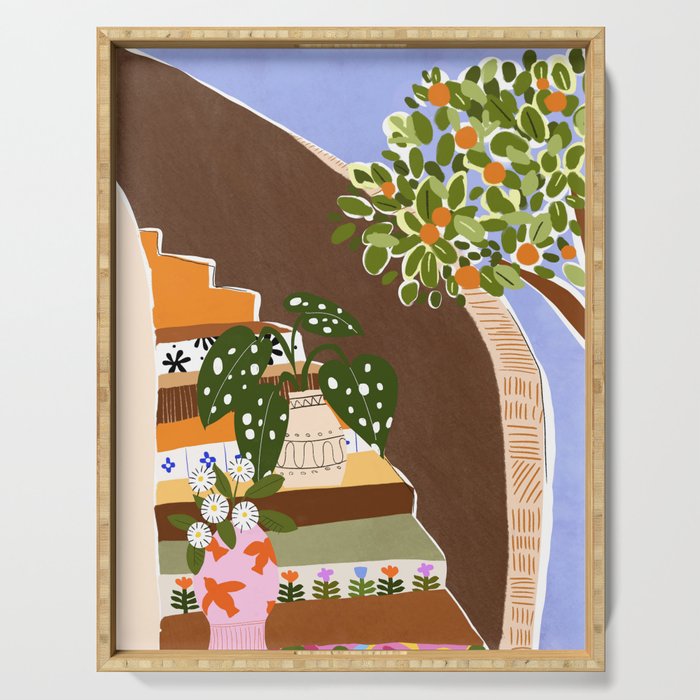 Orange Tree Blue Sky Serving Tray Gallery Image 1