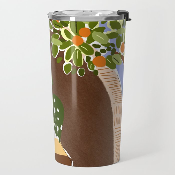 Orange Tree Blue Sky Travel Mug Gallery Image 2