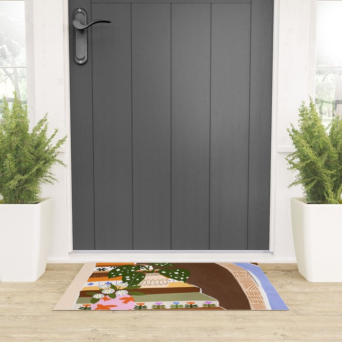 Orange Tree Blue Sky Welcome Mat Gallery Image 3