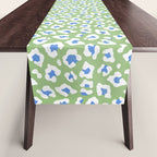 Dopamine Decor Leopard Print Blue And Green Table Runner Gallery Image 1