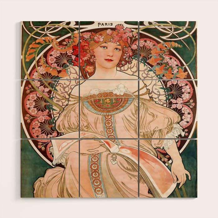 Alphonse Mucha F. Champenois Imprimeur-Éditeur  Wood Wall Art Gallery Image 1