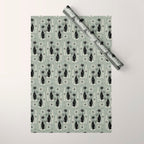 Mid Century Meow Retro Atomic Cats - Gray Wrapping Paper Gallery Image 1