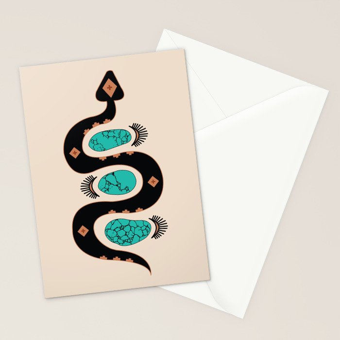 Southwestern Slither in Black Stationery Card Gallery Image 2