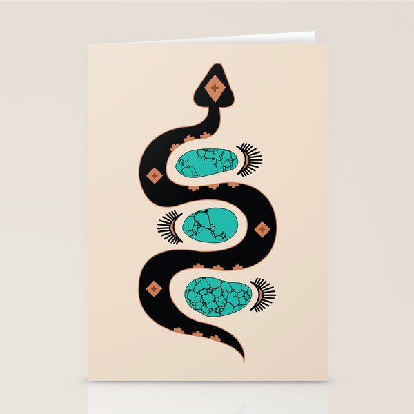 Southwestern Slither in Black Stationery Card Gallery Image 2